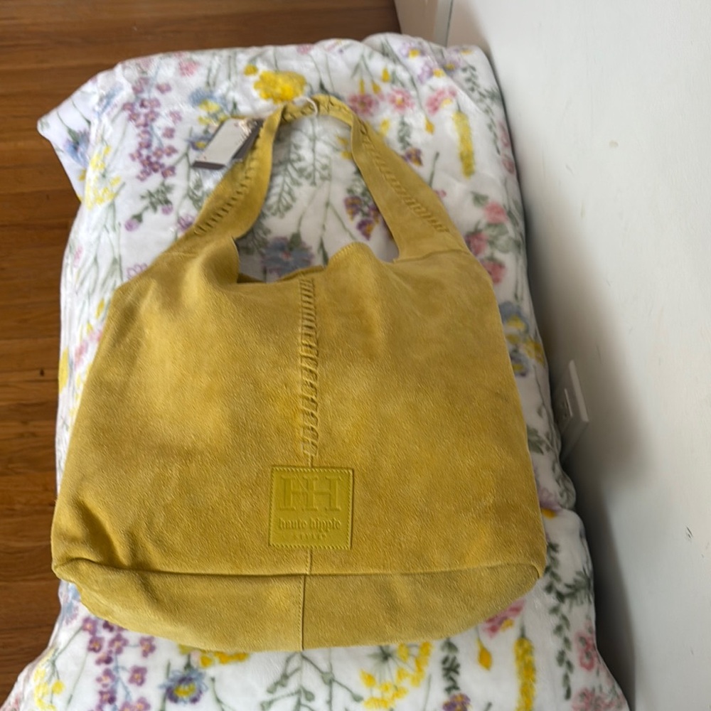 COPY - New 100% genuine suede yellow Haute Hippie Hobo with detachable pouch 🍀🍀